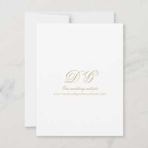 Information om elegant White och Guld Monogram Brö Inbjudningar