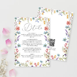 Information om elegant Wildblombloom QR-kod Bröllo Tilläggskort