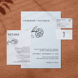 Information om elegant Wildblomme Black and White  Tilläggskort