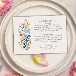 Information om elegant Wildblommor Garden Wedding Tilläggskort