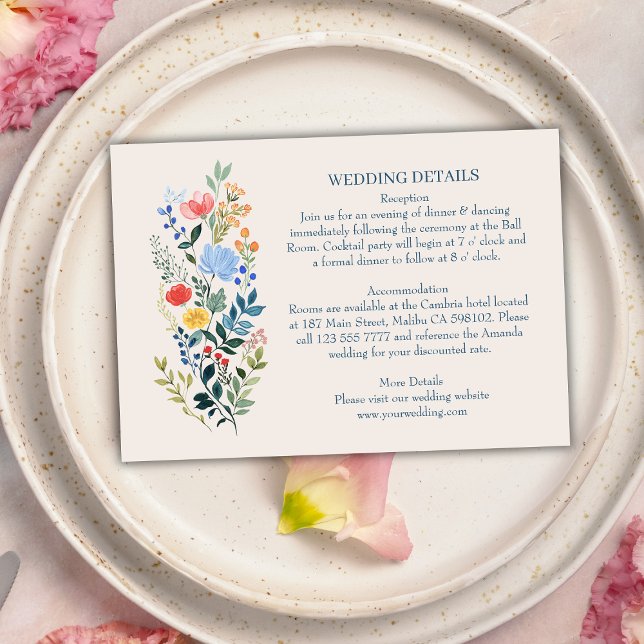 Information om elegant Wildblommor Garden Wedding Tilläggskort (Skapare uppladdad)