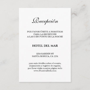 Information om Elegante Spain Bianco Y Negro Boda Tilläggskort