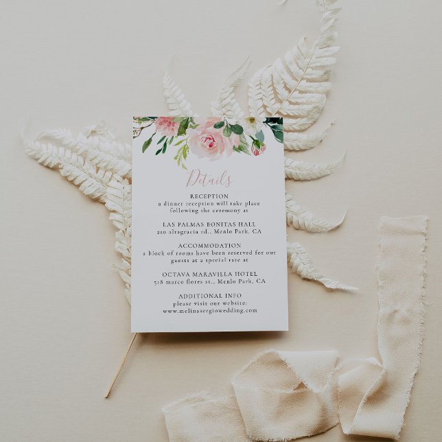 Information om Eleganten Fall Flowers Bröllop i ro Tilläggskort (Skapare uppladdad)