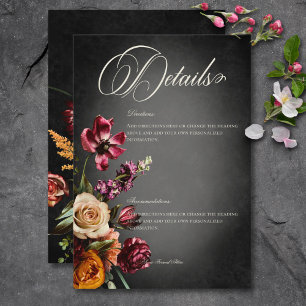 Information om Eleganten mörk Oskärpa höstBlommigt Tilläggskort