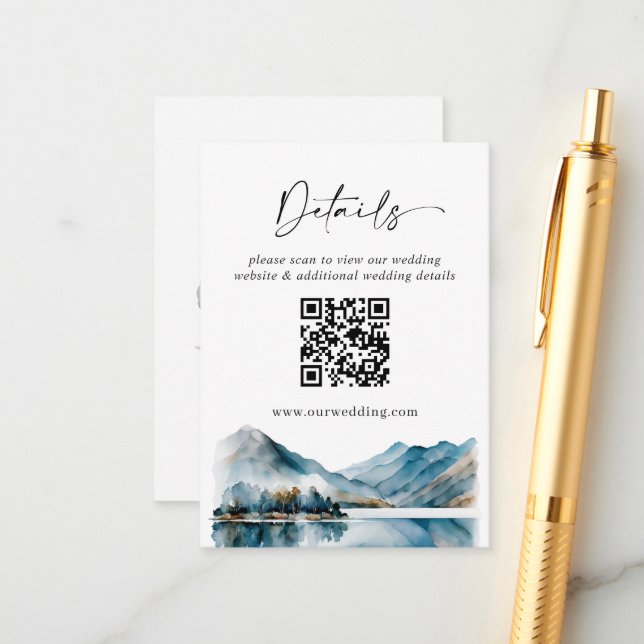 Information om eleganten Vattenfärgsberg - bergssk Tilläggskort (Fram/Back In Situ)