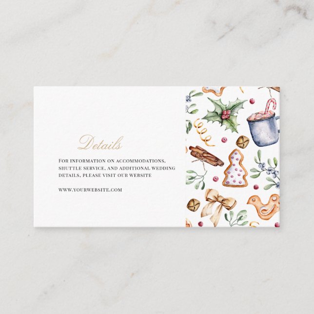 Information om elegantens juldekalvör tilläggskort (Framsida)