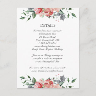 Information om Elizabeth Rosa Flowers Calligraphy  Tilläggskort