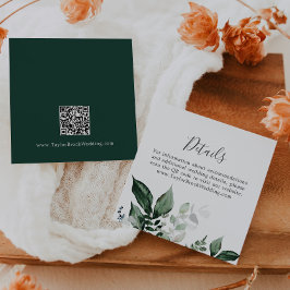 Information om Emerald Greenery QR Code Bröllop Tilläggskort