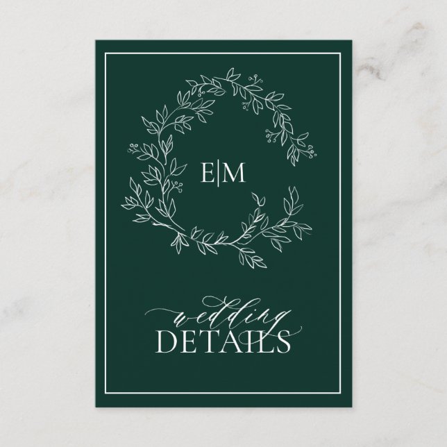 Information om Emerald Grönt Leafy Vapensköld Mono Tilläggskort (Framsida)