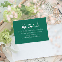 Information om Emerald Grönt Simple Stil Bröllop