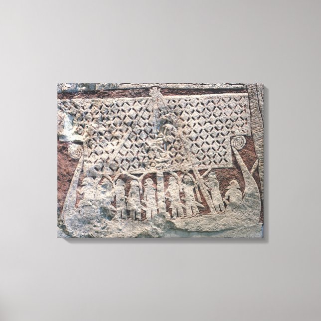 Information om en bild-sten som avger en Viking Canvastryck (Framsida)