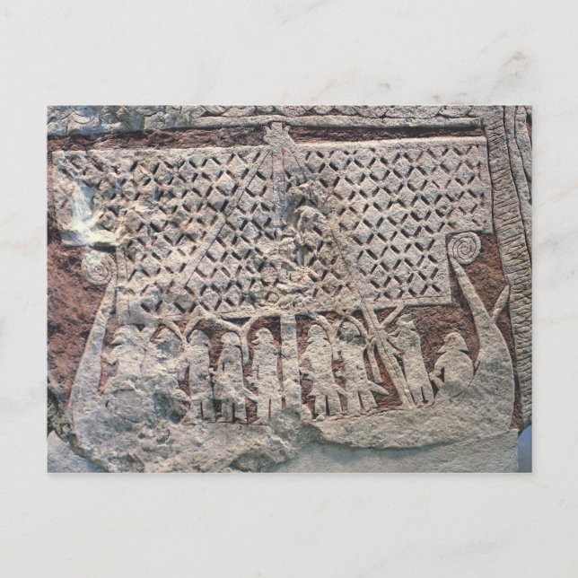 Information om en bild-sten som avger en Viking Vykort (Framsida)