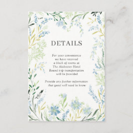 Information om engelska Meadow Flower Bröllop Tilläggskort