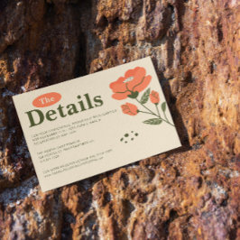 Information om enkel Blommigt Bröllop Tilläggskort
