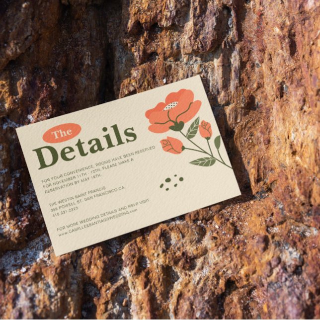 Information om enkel Blommigt Bröllop Tilläggskort (Skapare uppladdad)