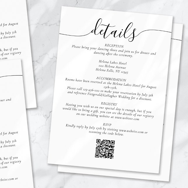 Information om enkel Bröllop-Elegant i klassiskt s Tilläggskort (Skapare uppladdad)