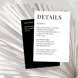 Information om enkel bröllop-elegant i svartvitt tilläggskort