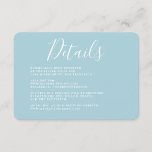 Information om enkel Chic Calligraphy Bröllop Tilläggskort