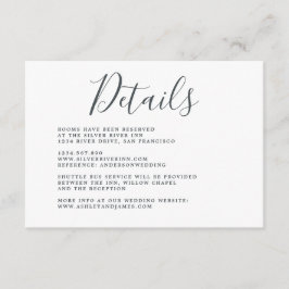 Information om enkel Chic Calligraphy White Bröllo Tilläggskort