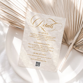 Information om enkel Elegant Blommigt i Elfenbensk Tilläggskort