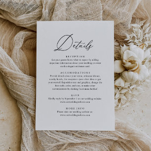 Information om enkel Elegant Calligraphy Bröllop OSA Kort