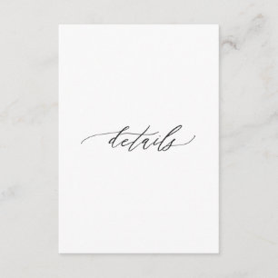 Information om enkel Elegant Calligraphy Bröllop Tilläggskort