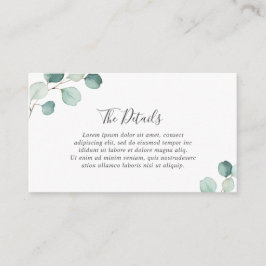 Information om Enkel Elegant Greenery Eucalyptus B Tilläggskort