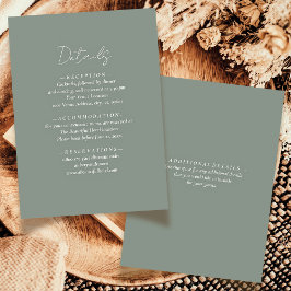 Information om enkel Elegant Sage Grönt Neutralt B Tilläggskort