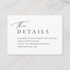 Information om enkel Elegant, skripttypografi Bröl Tilläggskort