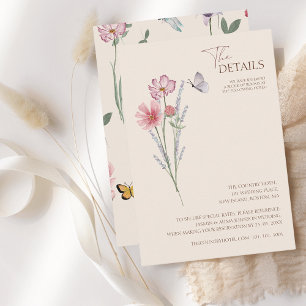 Information om enkel färgfull Wildblomma Blommigt Tilläggskort