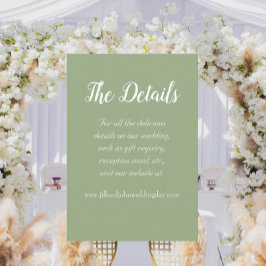 Information om enkel Grönt för Stil Bröllop Tilläggskort