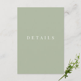 Information om enkel Grönt för vanlig Bröllop Tilläggskort