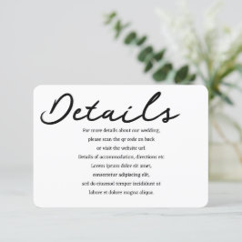 Information om enkel handskriven typografi QR-kod Tilläggskort