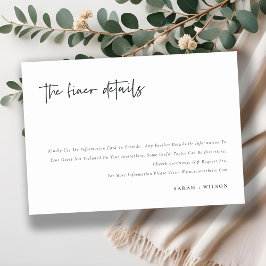 Information om enkel minimal skriptkalligrafi Bröl Tilläggskort