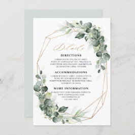 Information om Eucalyptus Greenery Geometric Bröll Tilläggskort