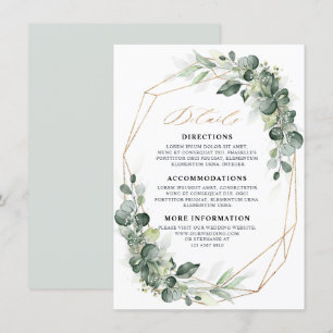 Information om Eucalyptus Greenery Geometric Bröll Tilläggskort