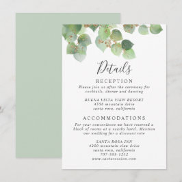 Information om Eucalyptus Greenery Watercolor Bröl Tilläggskort