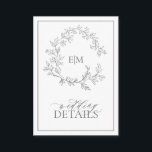Information om Eucalyptus Grönt Monogram Bröllop Tilläggskort<br><div class="desc">Vi älskar det här trendiget, det moderna informationskortet för grönt av eukalyptus! Enkelt, elegant och åh-så-söt, det har en hand plockade-läskig krans som omger ett modernt bröllop monogram. Det är personlig i elegantens typografi och accentuerad med handskriven kalligrafi. Slutligen är det beskuret i ett känsligt ram och kortets baksida innehåller...</div>