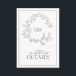 Information om Eucalyptus Grönt Monogram Bröllop Tilläggskort<br><div class="desc">Vi älskar det här trendiget, det moderna informationskortet för grönt av eukalyptus! Enkelt, elegant och åh-så-söt, det har en hand plockade-läskig krans som omger ett modernt bröllop monogram. Det är personlig i elegantens typografi och accentuerad med handskriven kalligrafi. Slutligen är det beskuret i ett känsligt ram och kortets baksida innehåller...</div>