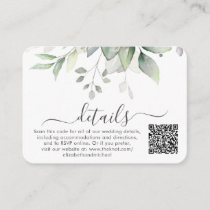 Information om Eucalyptus Photo QR Code Bröllop Tilläggskort