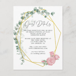 Information om Eucalyptus Ro Geometric Bröllop Gue Tilläggskort