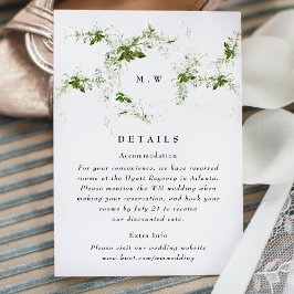 Information om Eucalyptus utandning Monogram Bröll Tilläggskort