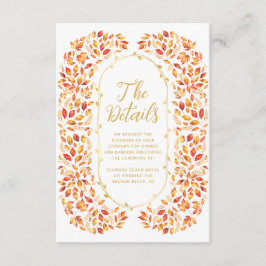 Information om Fall Earth Tones Rustic Löv Bröllop Tilläggskort