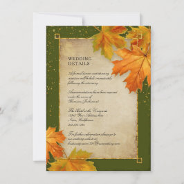 Information om Fall Foliage Orange Grönt Rustic Br Inbjudningar