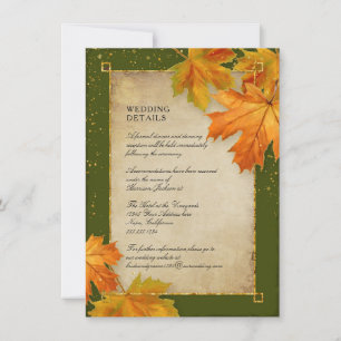 Information om Fall Foliage Orange Grönt Rustic Br Inbjudningar