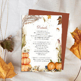 Information om fall i Kärlek Pumpkin Autumn Bröllo Tilläggskort