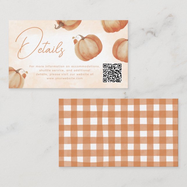 Information om Fall Pumpkin Tilläggskort (Fram/baksida)