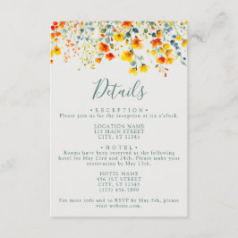 Information om färgad sommartid Blommigt Bröllop Tilläggskort