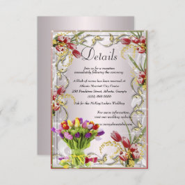 Information om färgad Tulip Blommigt Bröllop Tilläggskort