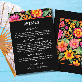 Information om färgade blommor Fiesta Mexican Bröl Tilläggskort